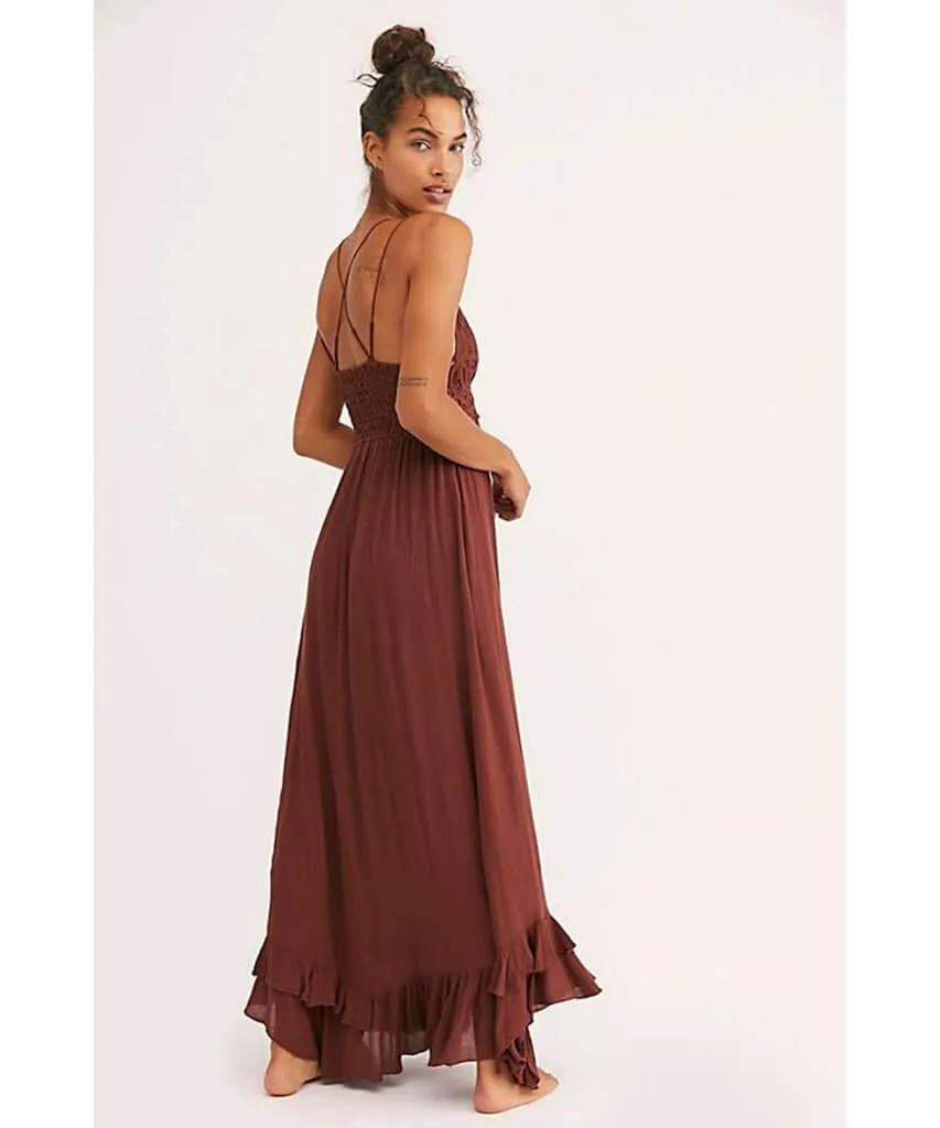 Adella Long Slip Dress Mocha