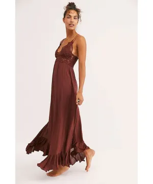 Adella Long Slip Dress Mocha