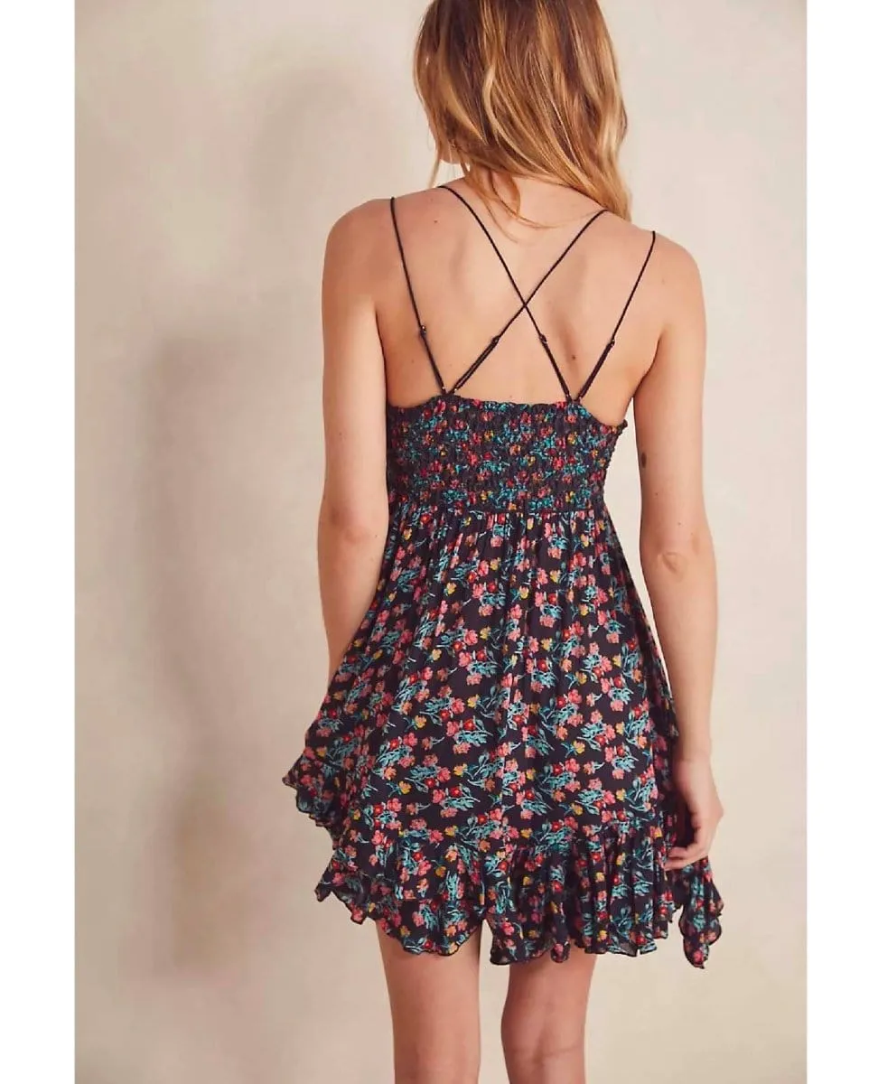 Adella Printed Mini Slip Black Combo