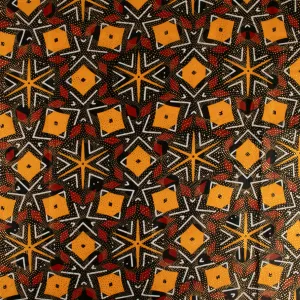 African Metallic Print - Abstract - Red / Yellow