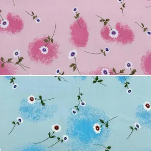 Airbrushed Flowers Viscose Challis Fabric