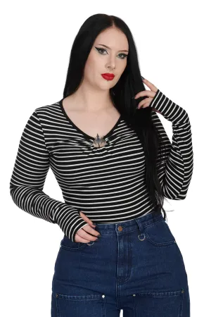 Anodyne Black & White Striped Top