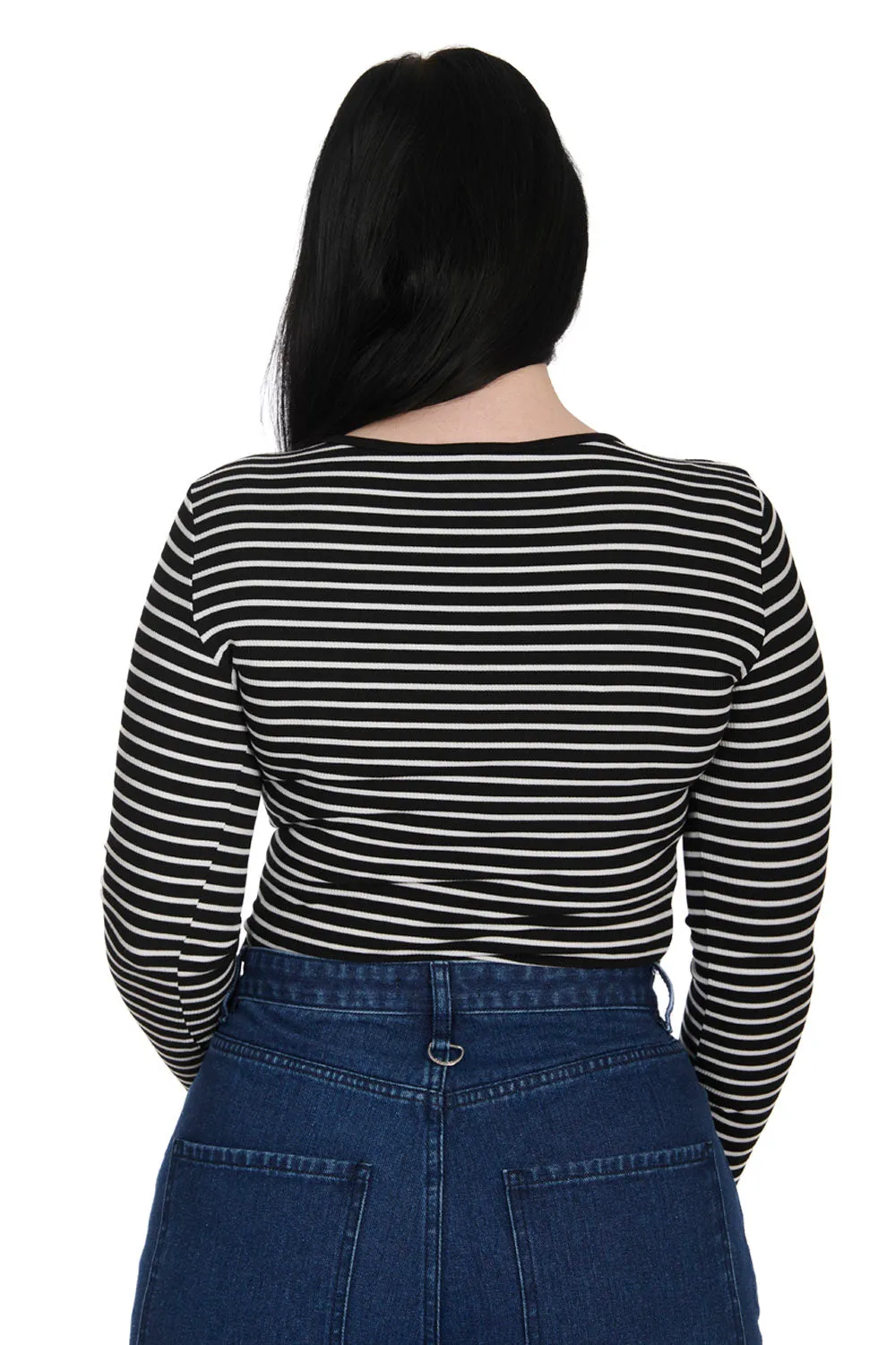 Anodyne Black & White Striped Top