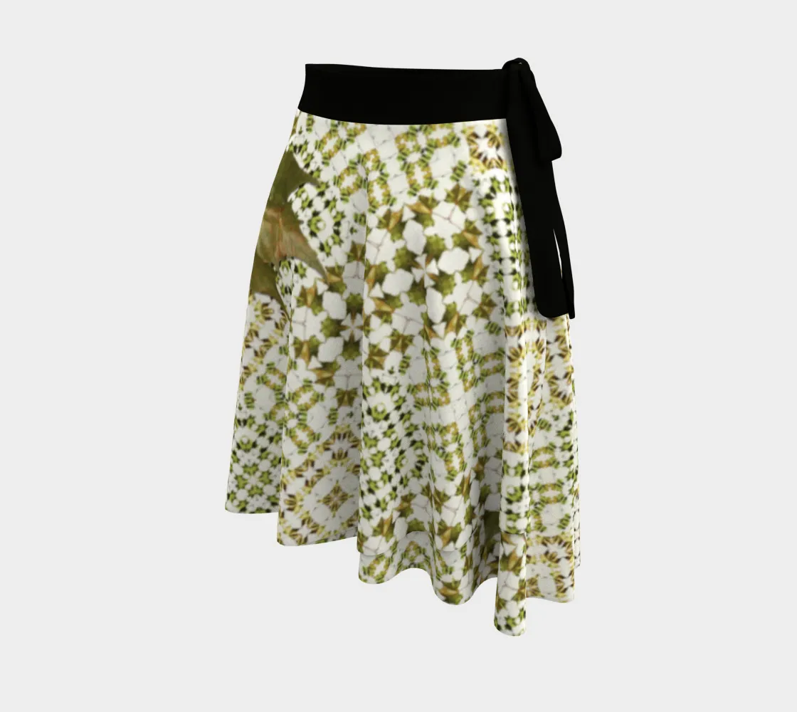 Army Green Leaf Wrap Skirt