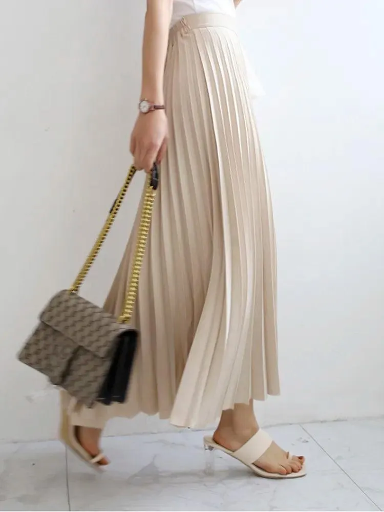 Autumn Elegant Pleated Skirt - 10 Colours