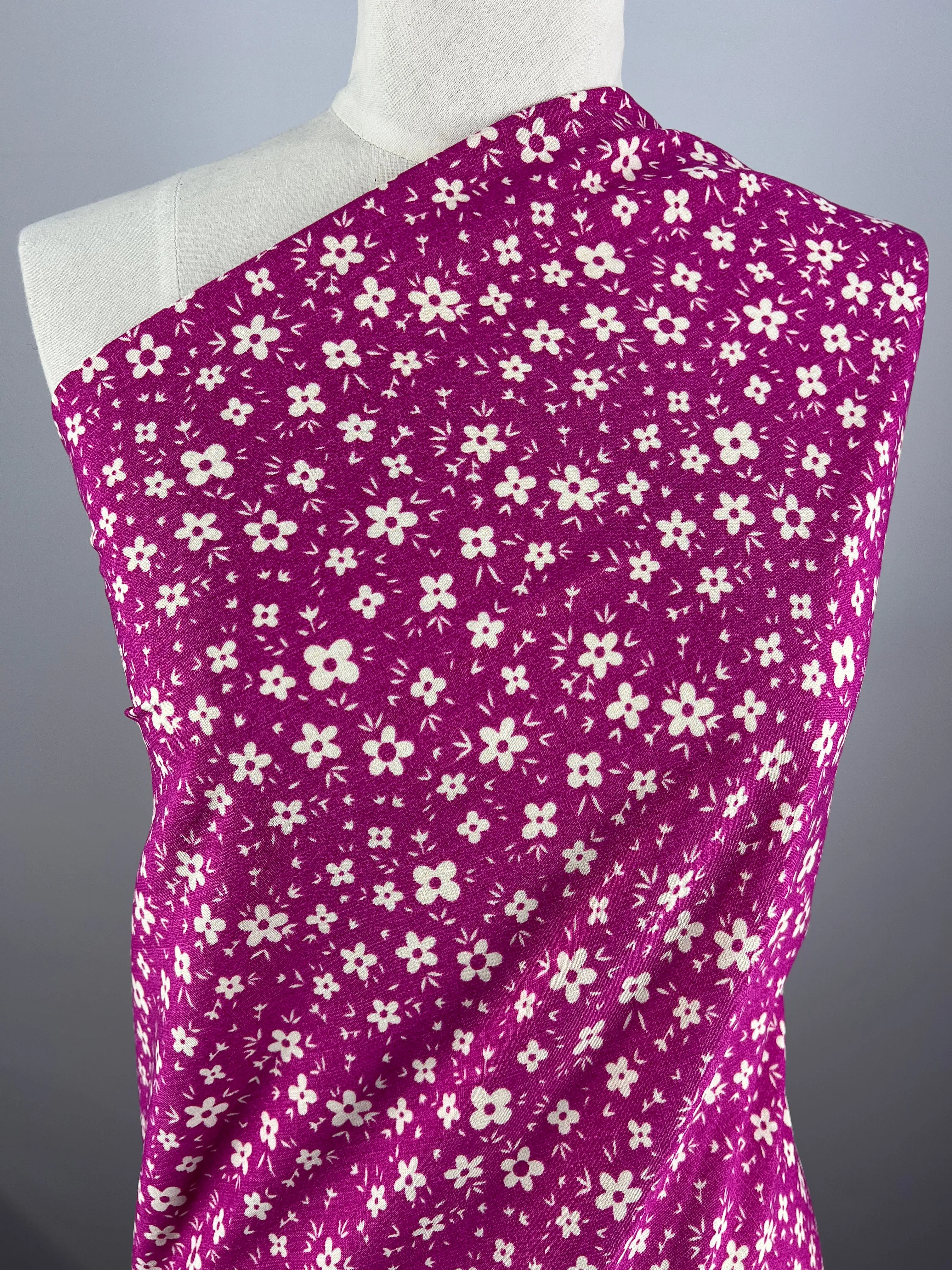 Bamboo Rayon - Pink DaisyRain - 145cm