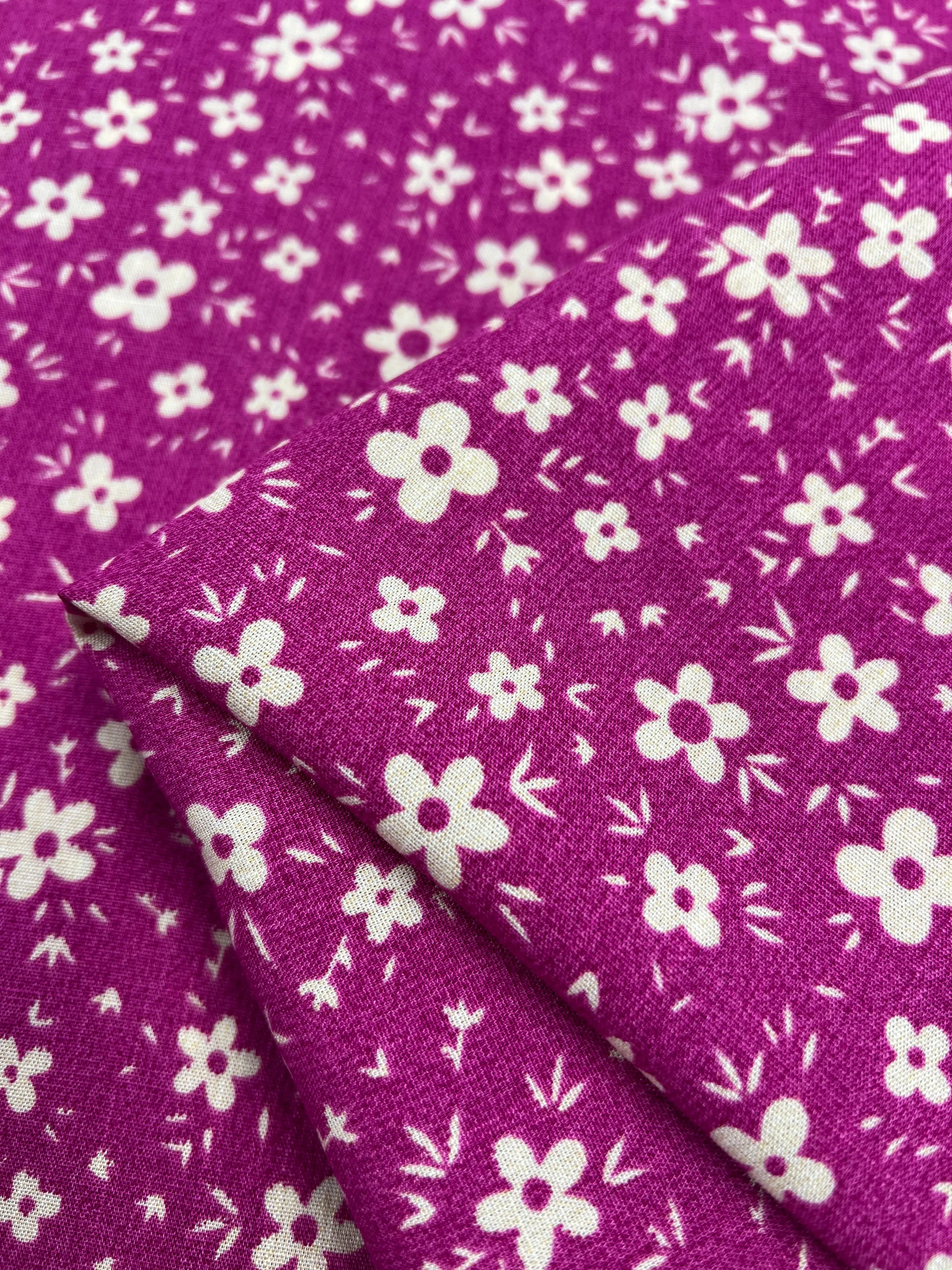 Bamboo Rayon - Pink DaisyRain - 145cm