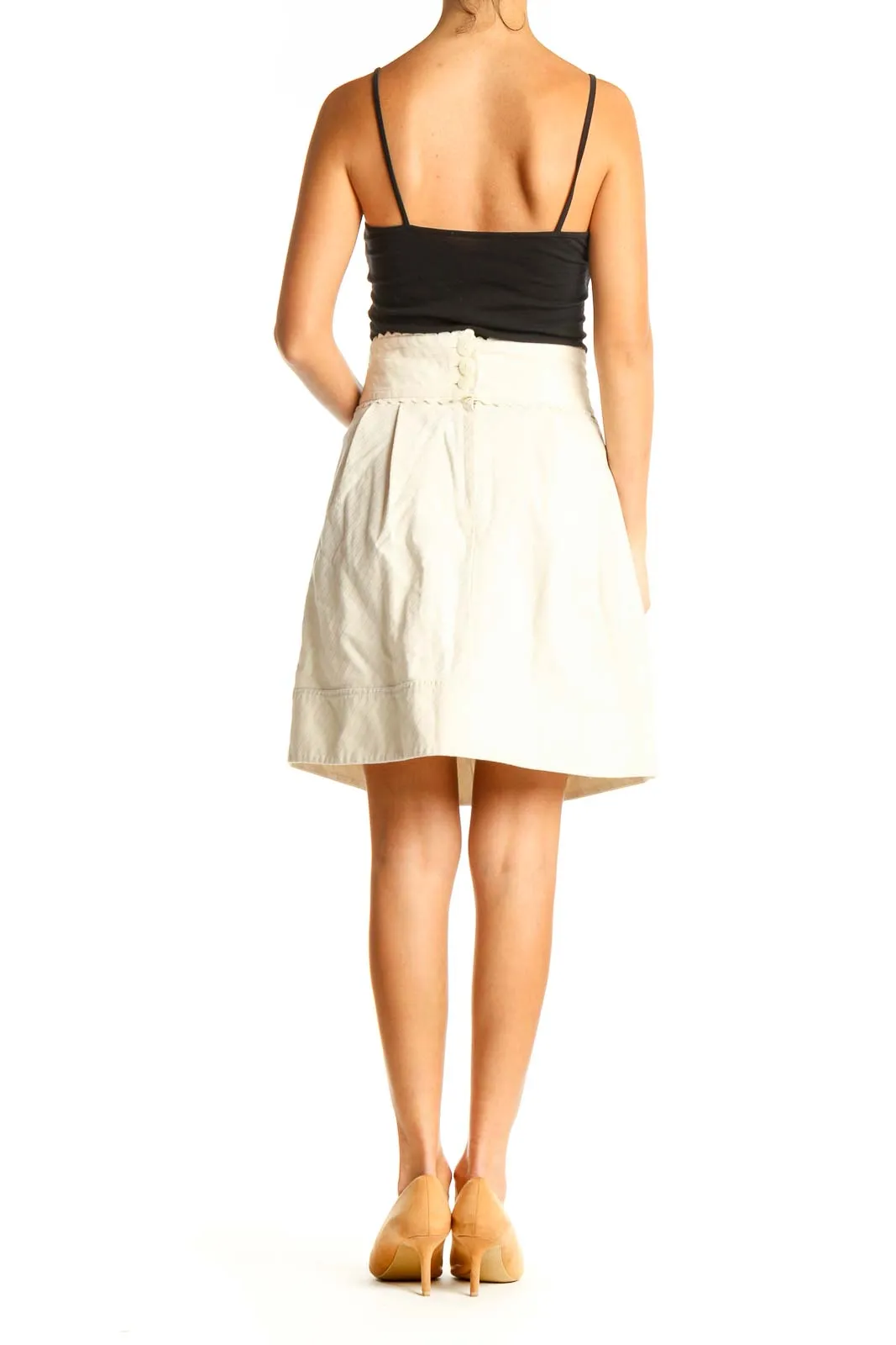 Beige Chic A-Line Skirt