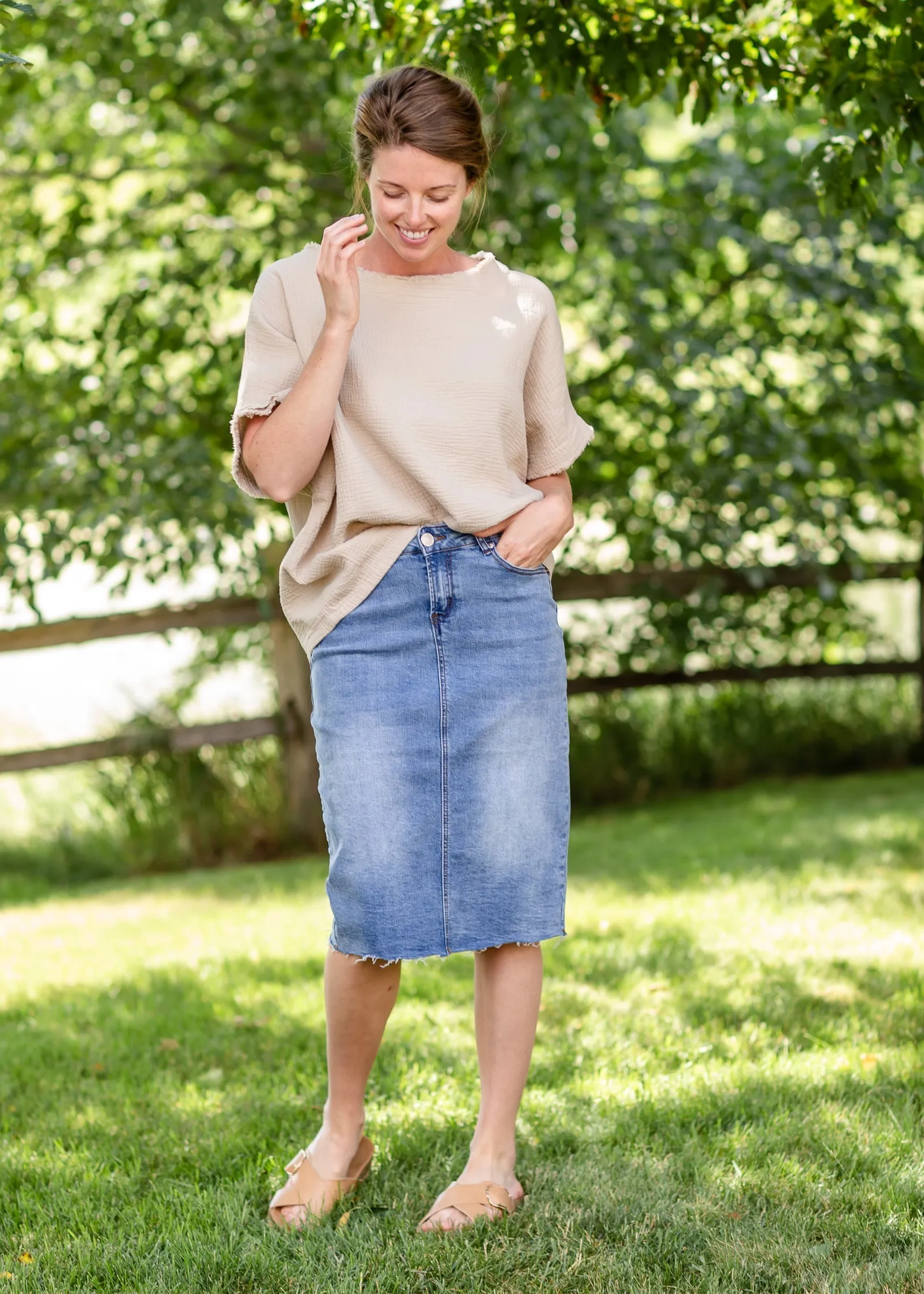 Beige Textured Boat Neck Top - FINAL SALE