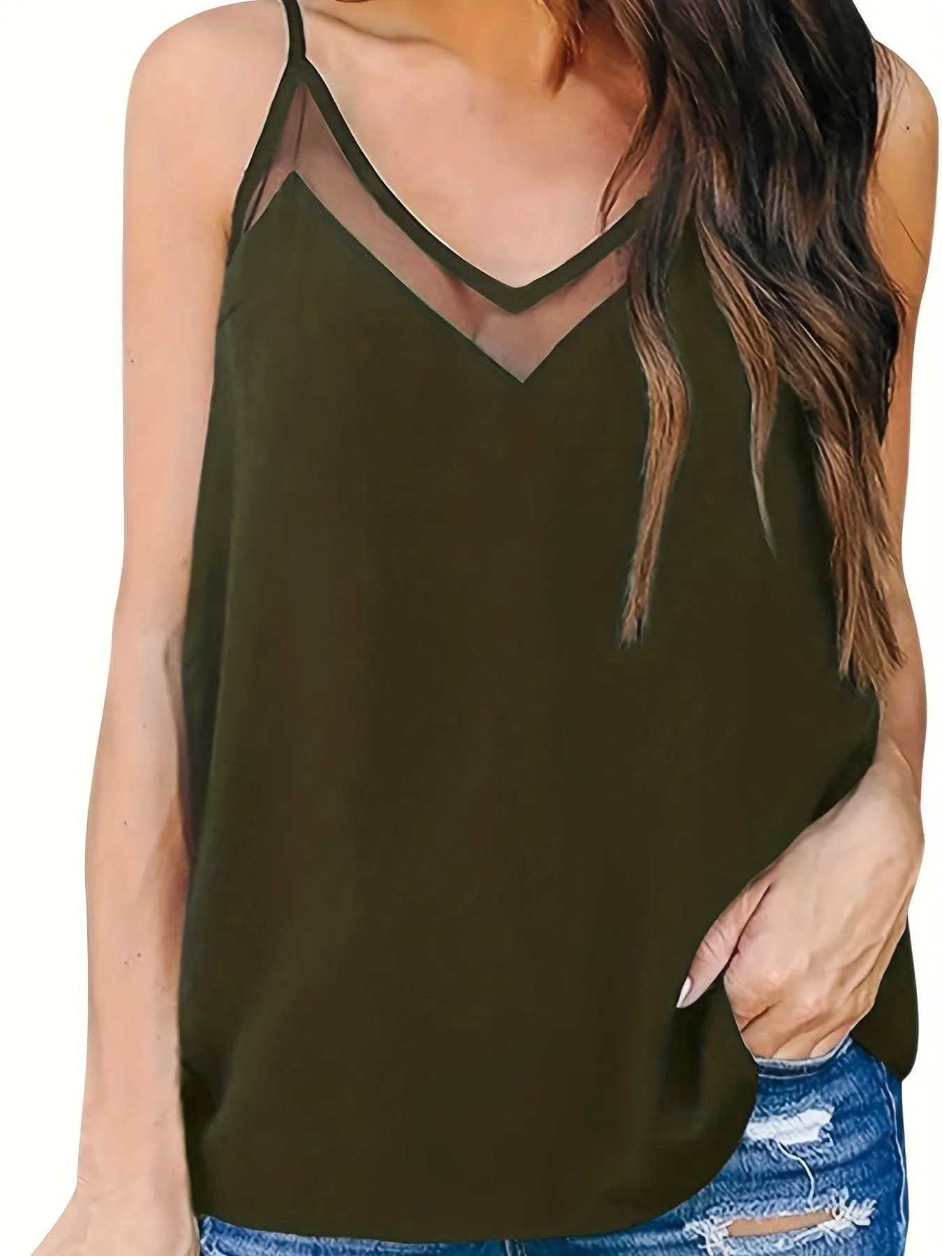 Black, Burgundy and Olive Green Plus Size Cami Top