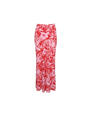 BOBBI SILK SKIRT CHERRY FLORAL