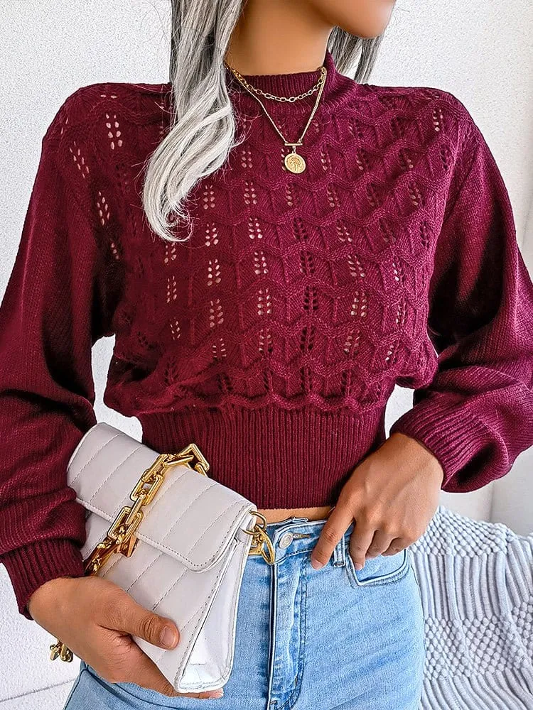 Boho Chic Cropped Knit Sweater