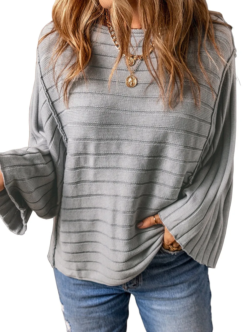 Boho Chic Cropped Knit Sweater