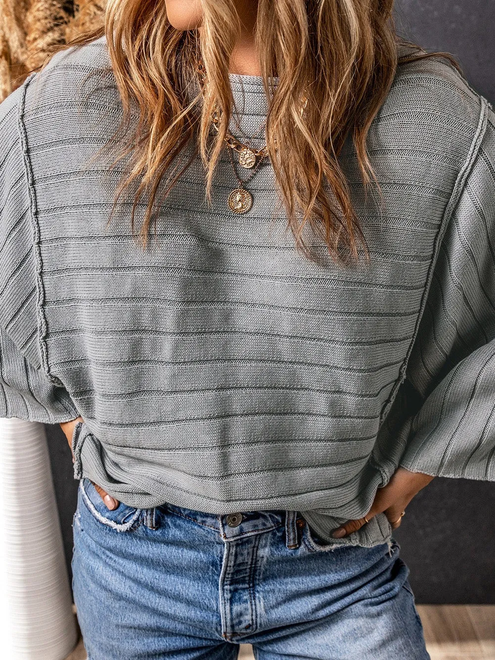 Boho Chic Cropped Knit Sweater