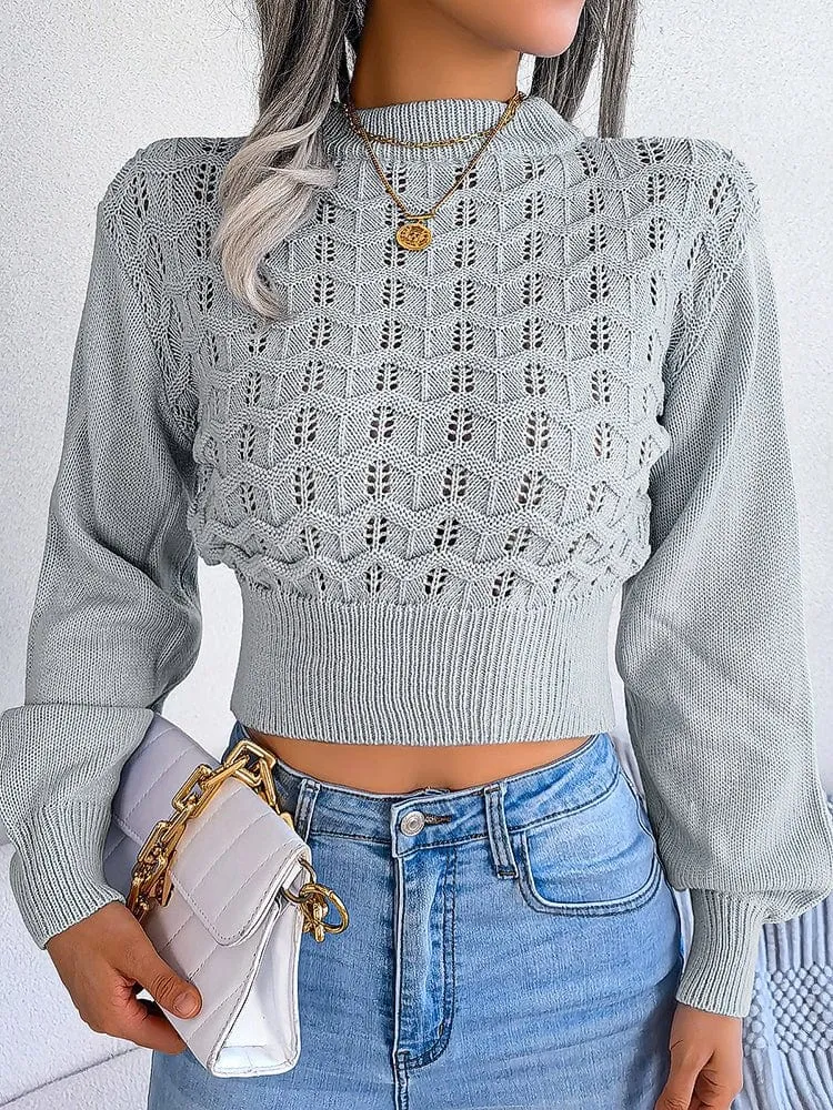 Boho Chic Cropped Knit Sweater