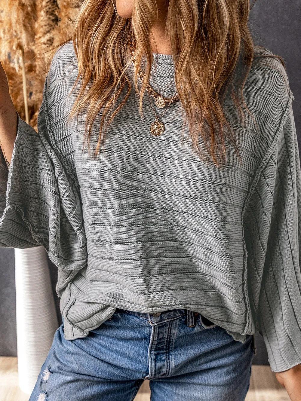 Boho Chic Cropped Knit Sweater