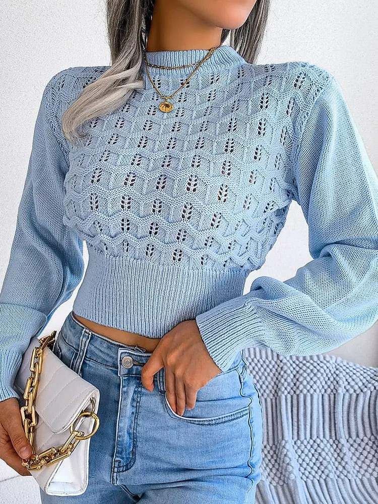 Boho Chic Cropped Knit Sweater