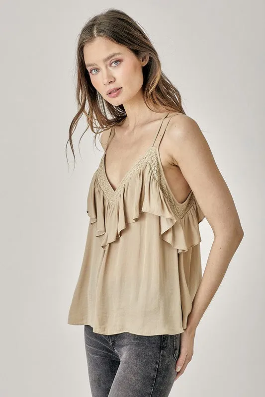 Boho Chic Ruffle Cami Top