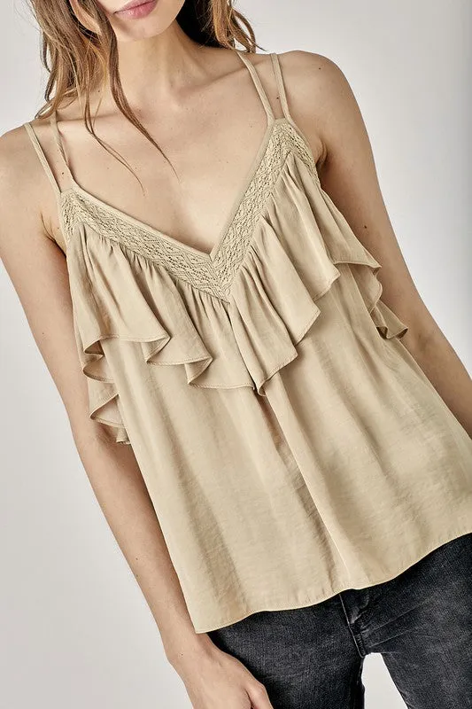 Boho Chic Ruffle Cami Top