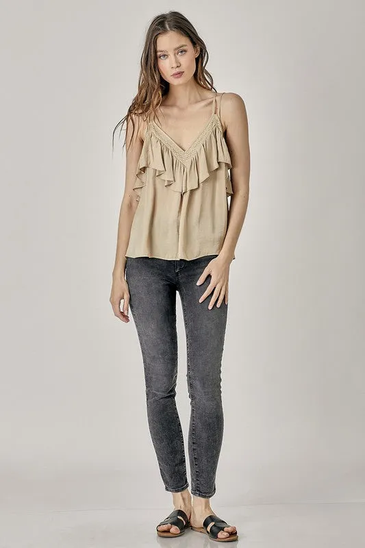 Boho Chic Ruffle Cami Top