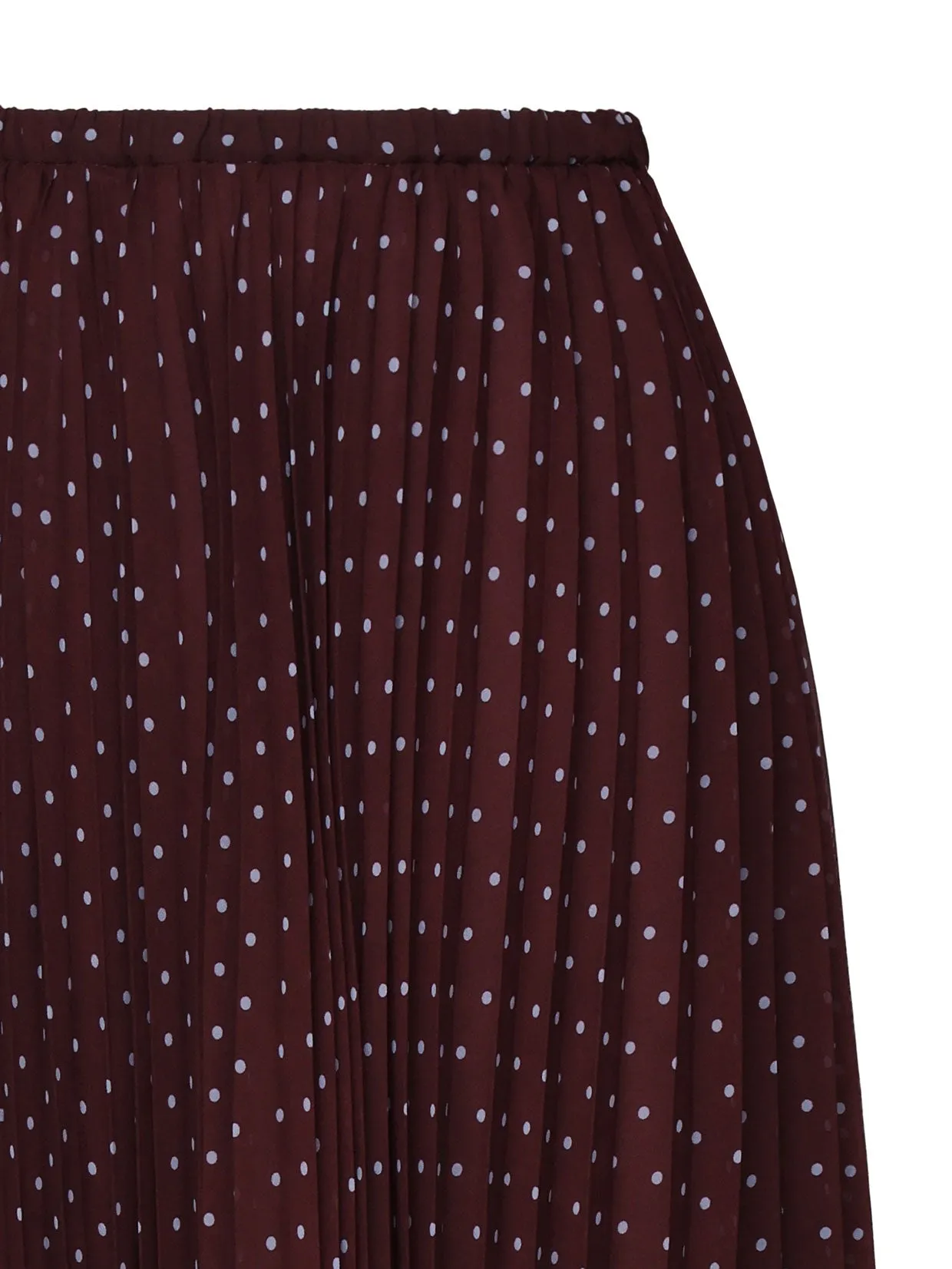 Burgundy Pleated Midi Skirt