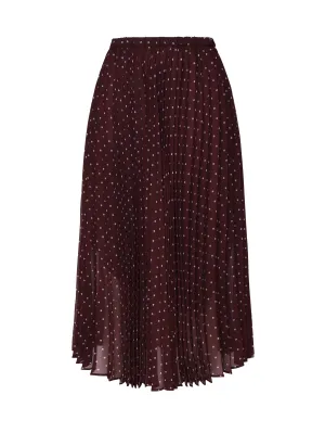 Burgundy Pleated Midi Skirt