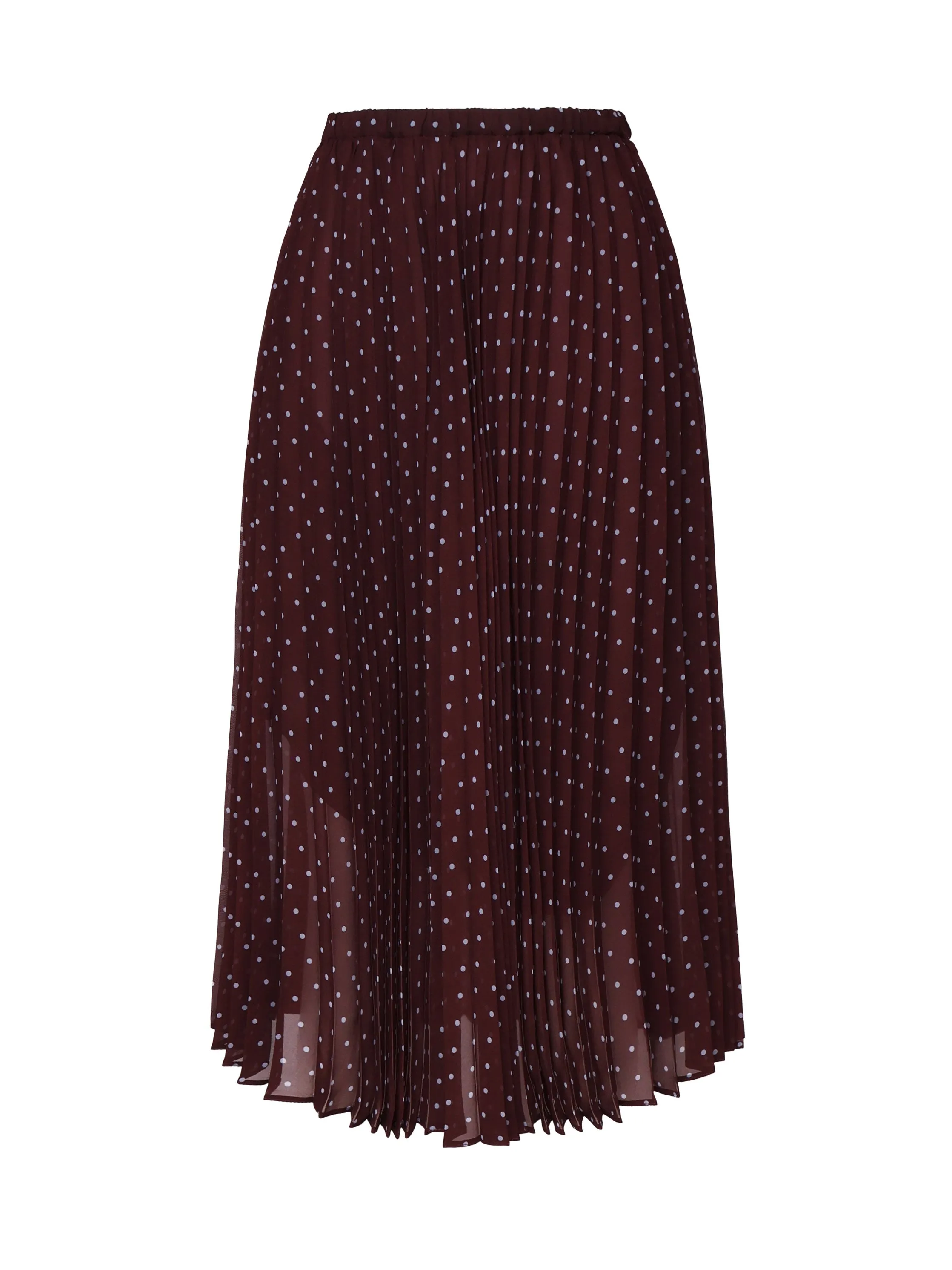 Burgundy Pleated Midi Skirt