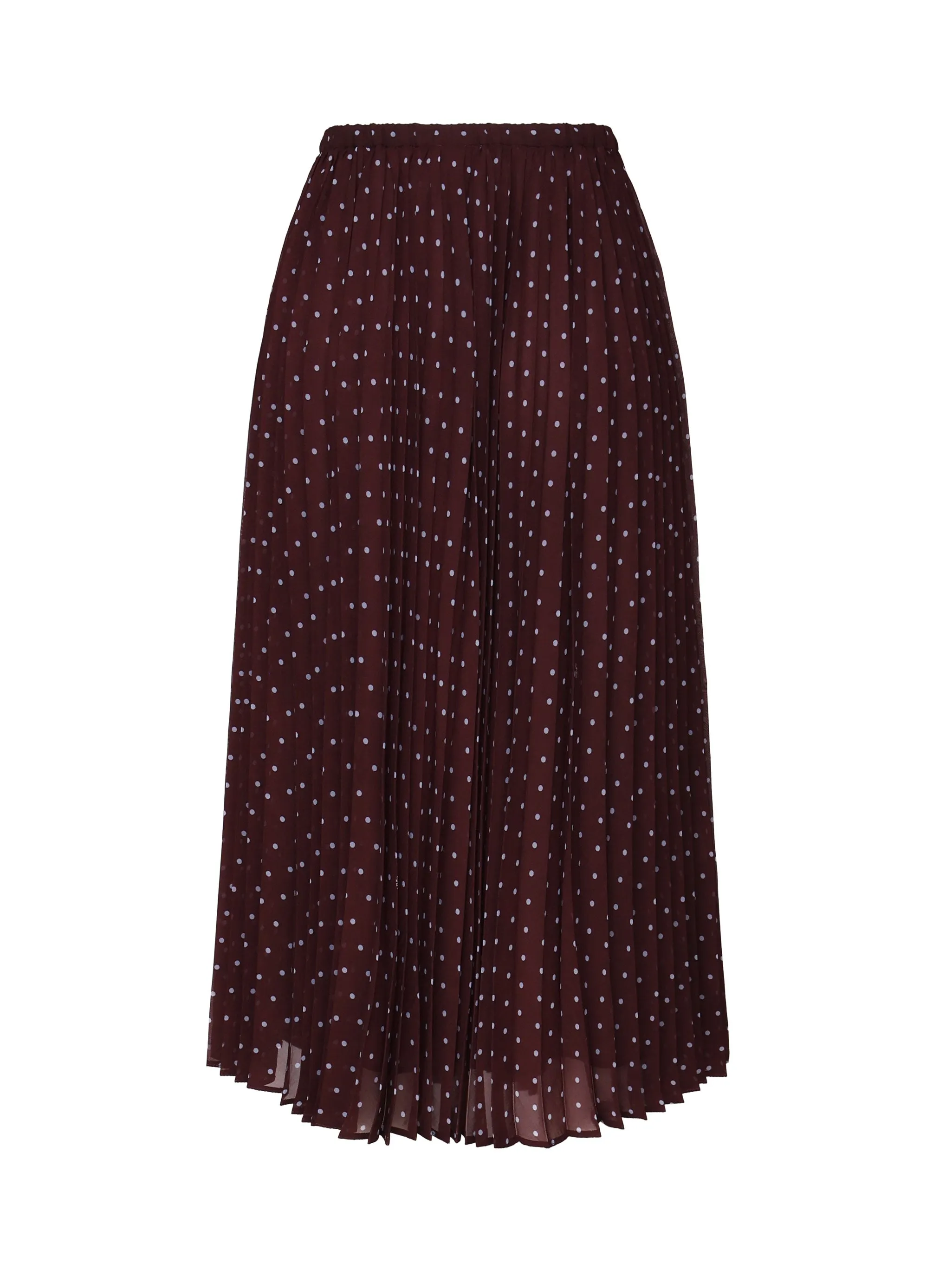 Burgundy Pleated Midi Skirt