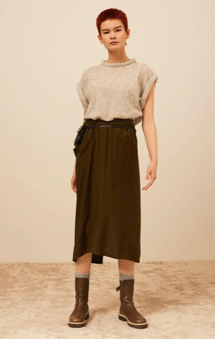 CAINE SKIRT- MOSS