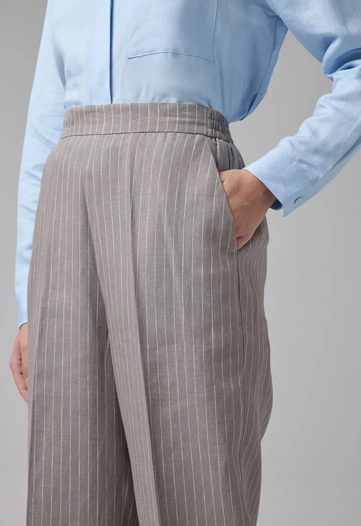 Choice Striped Wide Leg Trousers Grey