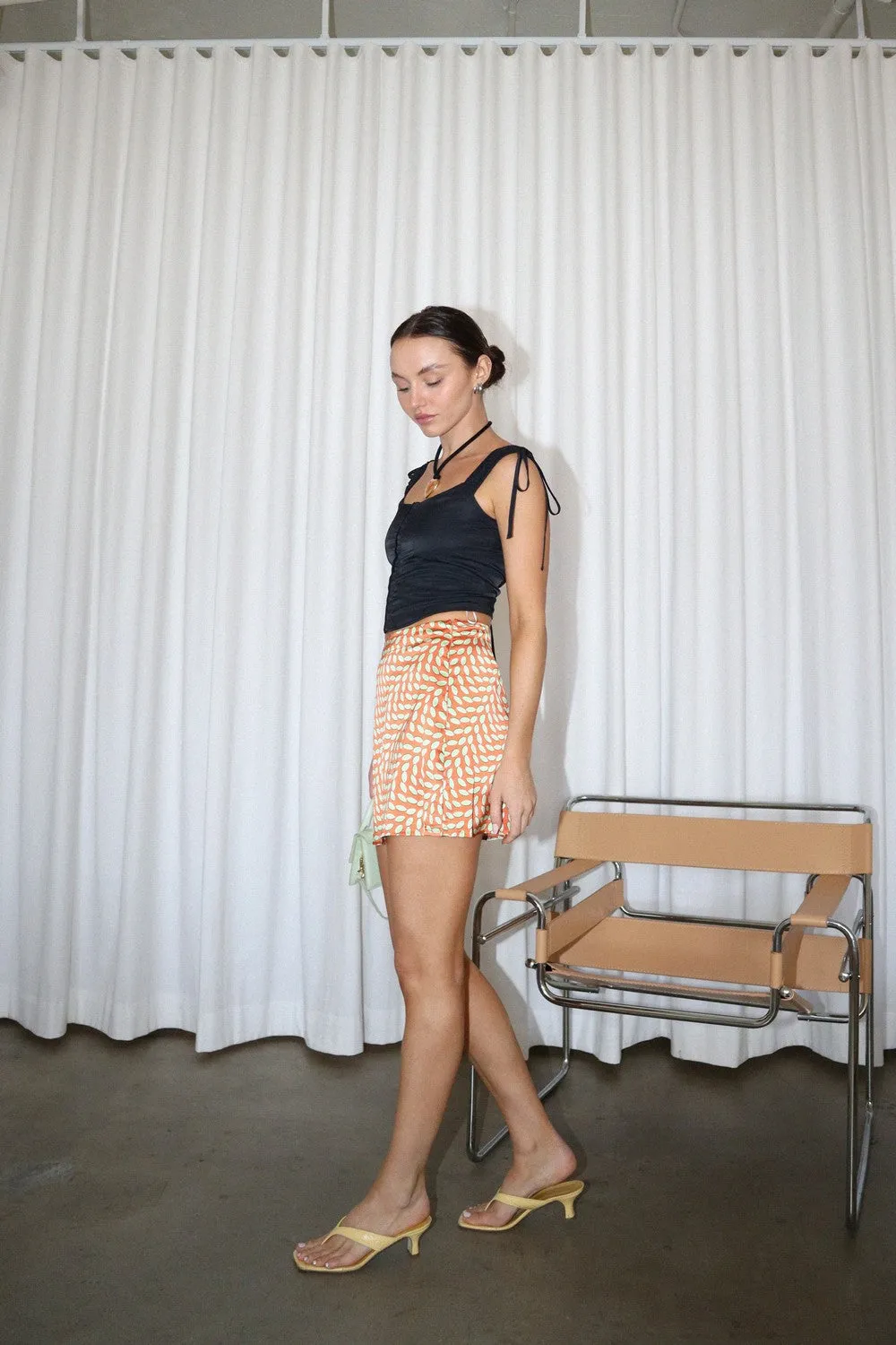 Citrus Satin Mini Skirt