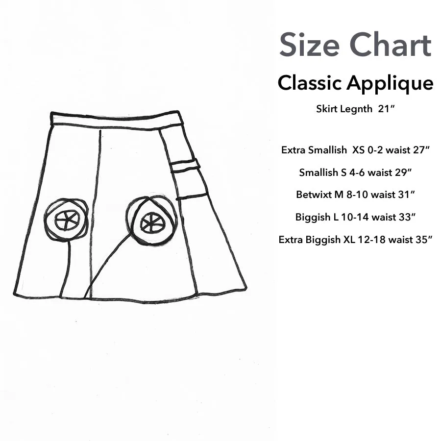 Classic Appliqué Skirt-Bird on Wire