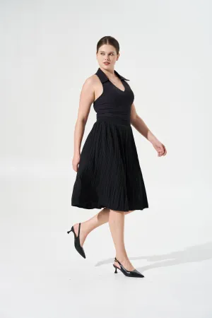 Cooling & Stretchable Swirl Pleated Skirt