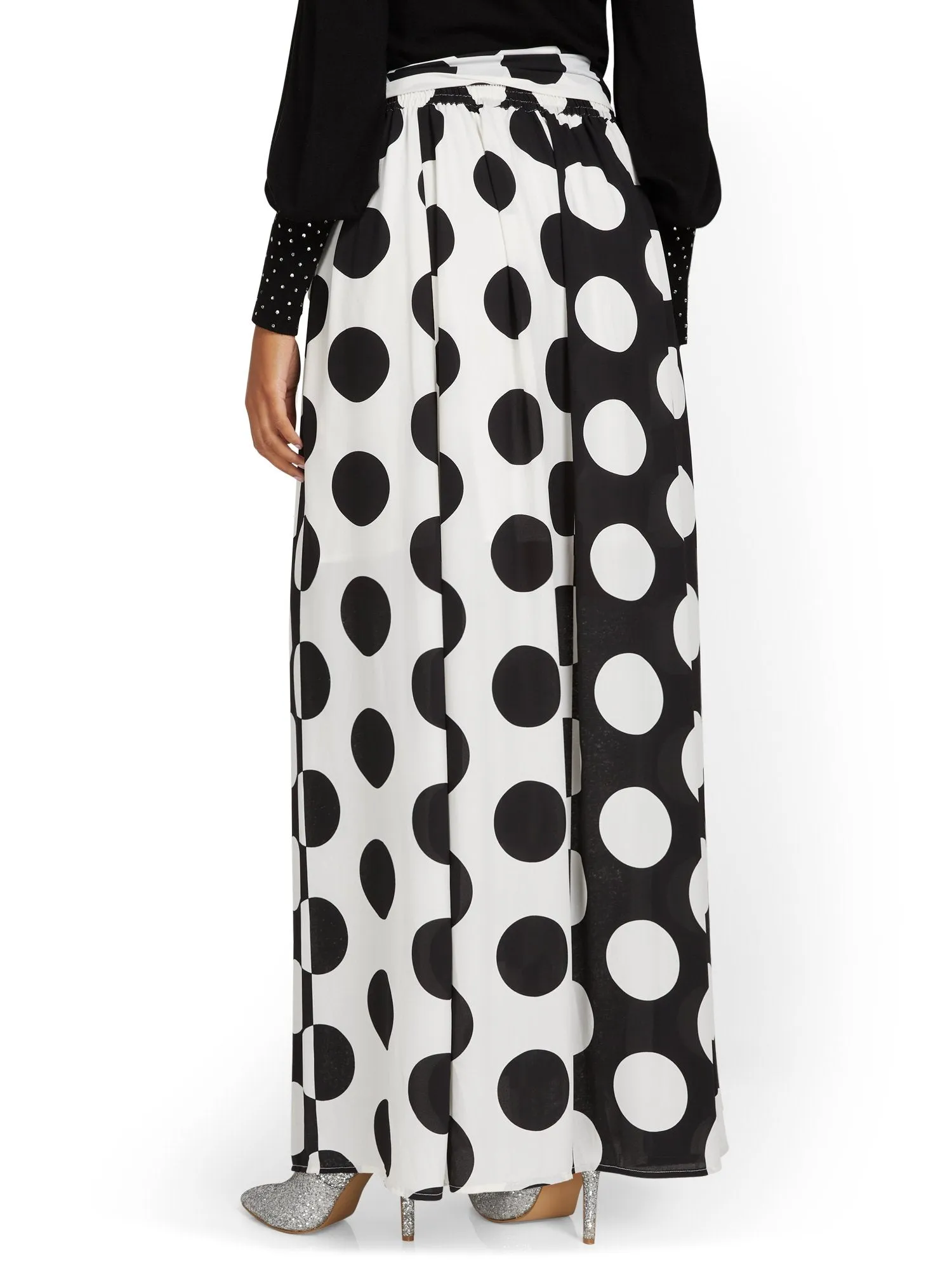 Dot-Print Maxi Skirt