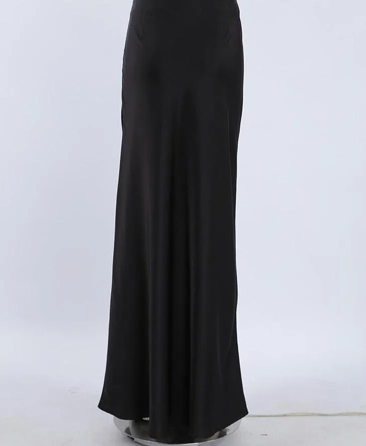 Elegant Satin Black Trumpet Skirts - 9 Colours