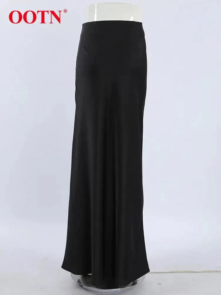 Elegant Satin Black Trumpet Skirts - 9 Colours