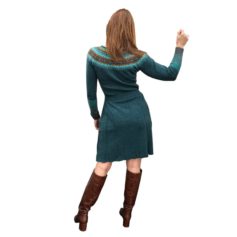 Eribe Knitwear Alpine Long Sleeved Dress in Jade