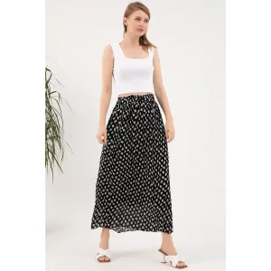 Floral Lined Chiffon Pleated Skirt