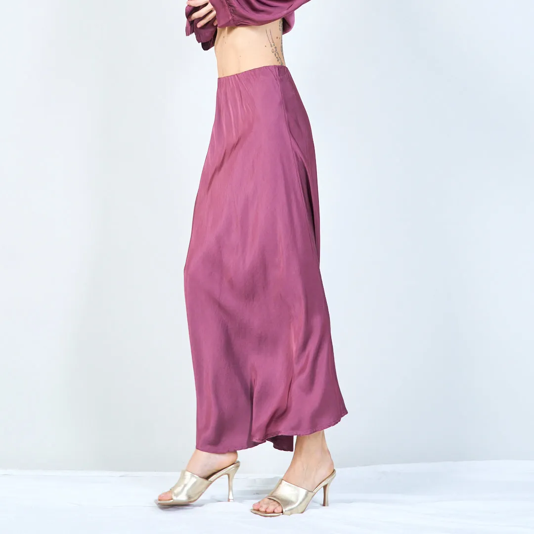 Flowing maxi silk skirt with elastic waistband wholesale