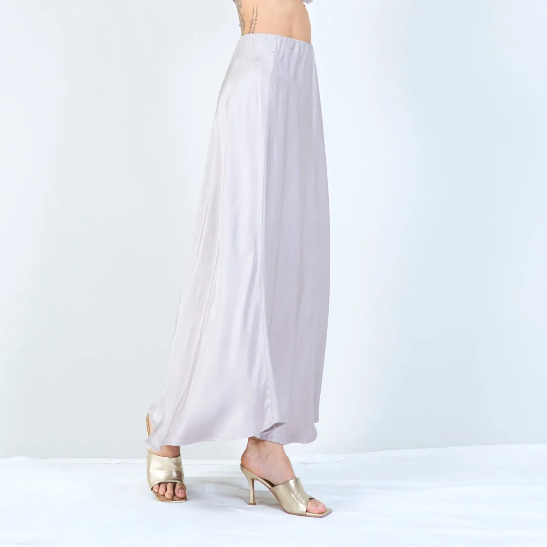 Flowing maxi silk skirt with elastic waistband wholesale