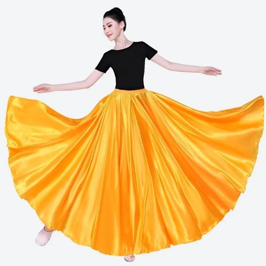 Flowing Satin Dance Maxi Skirts