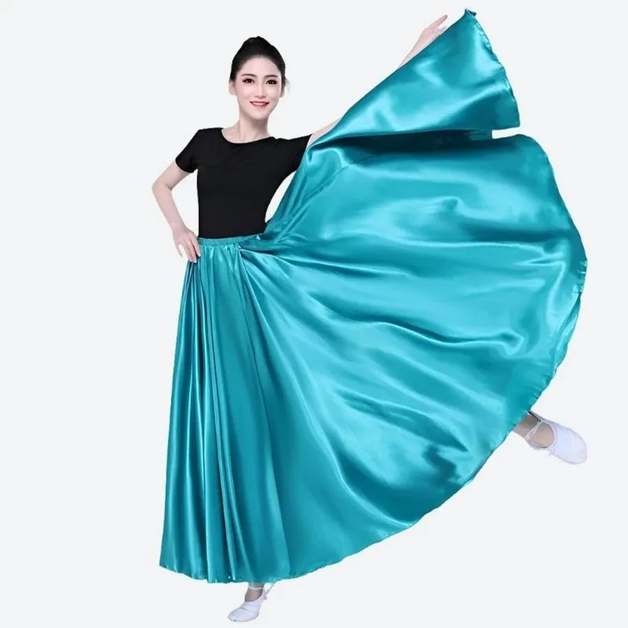 Flowing Satin Dance Maxi Skirts