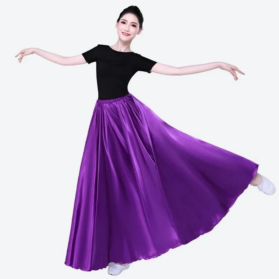 Flowing Satin Dance Maxi Skirts