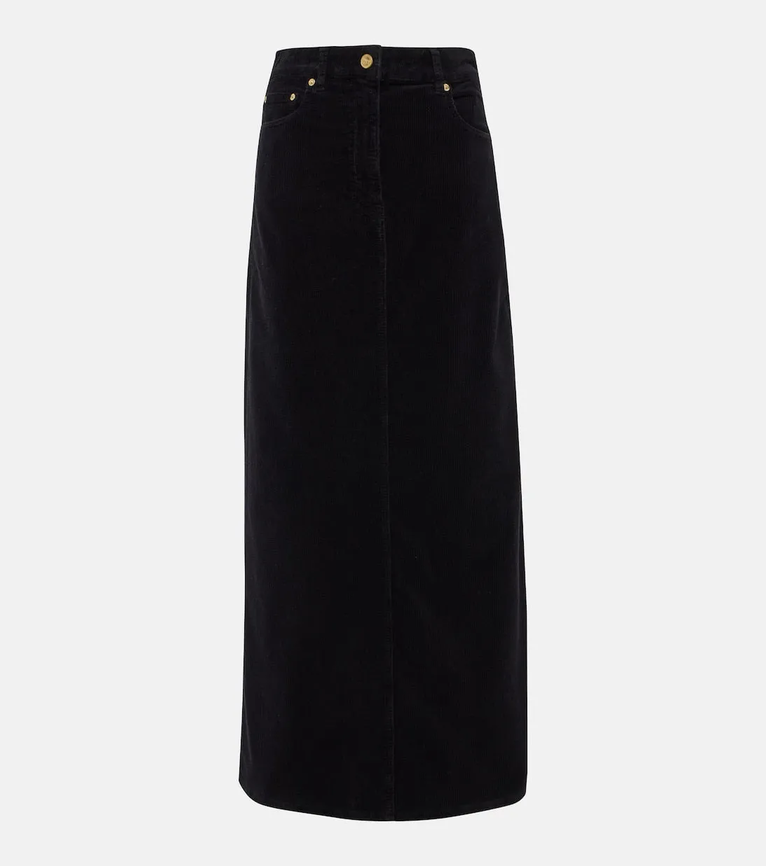 Ganni corduroy maxi skirt, black