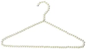 HANGERWORLD Pack of 6 Premium Metal Elegant Clothes Hangers Covered in Pearl Beads - 15.7 Inches