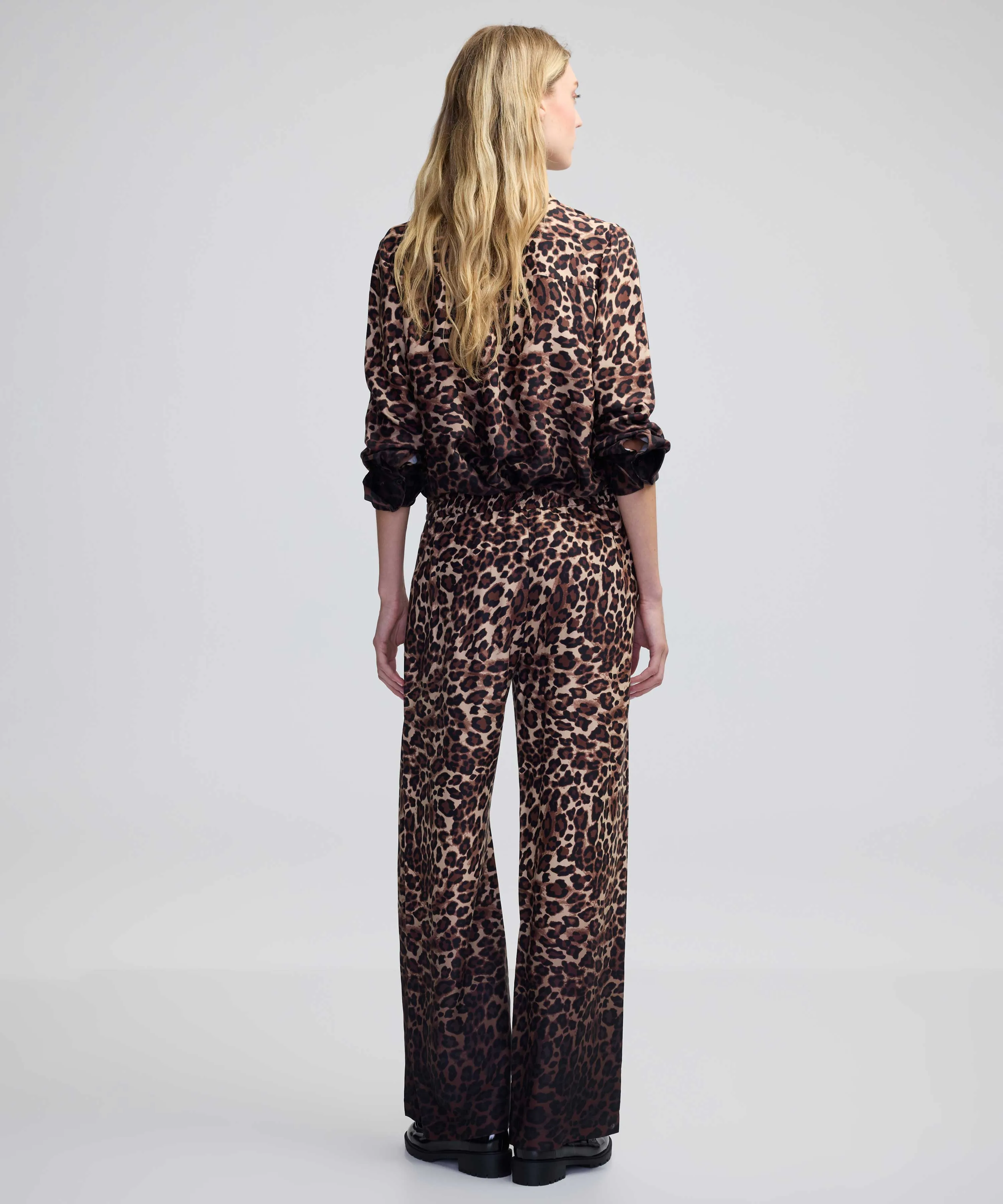 Ipekyol Leopard Pattern Trousers With Gradient Color Transitions Brown