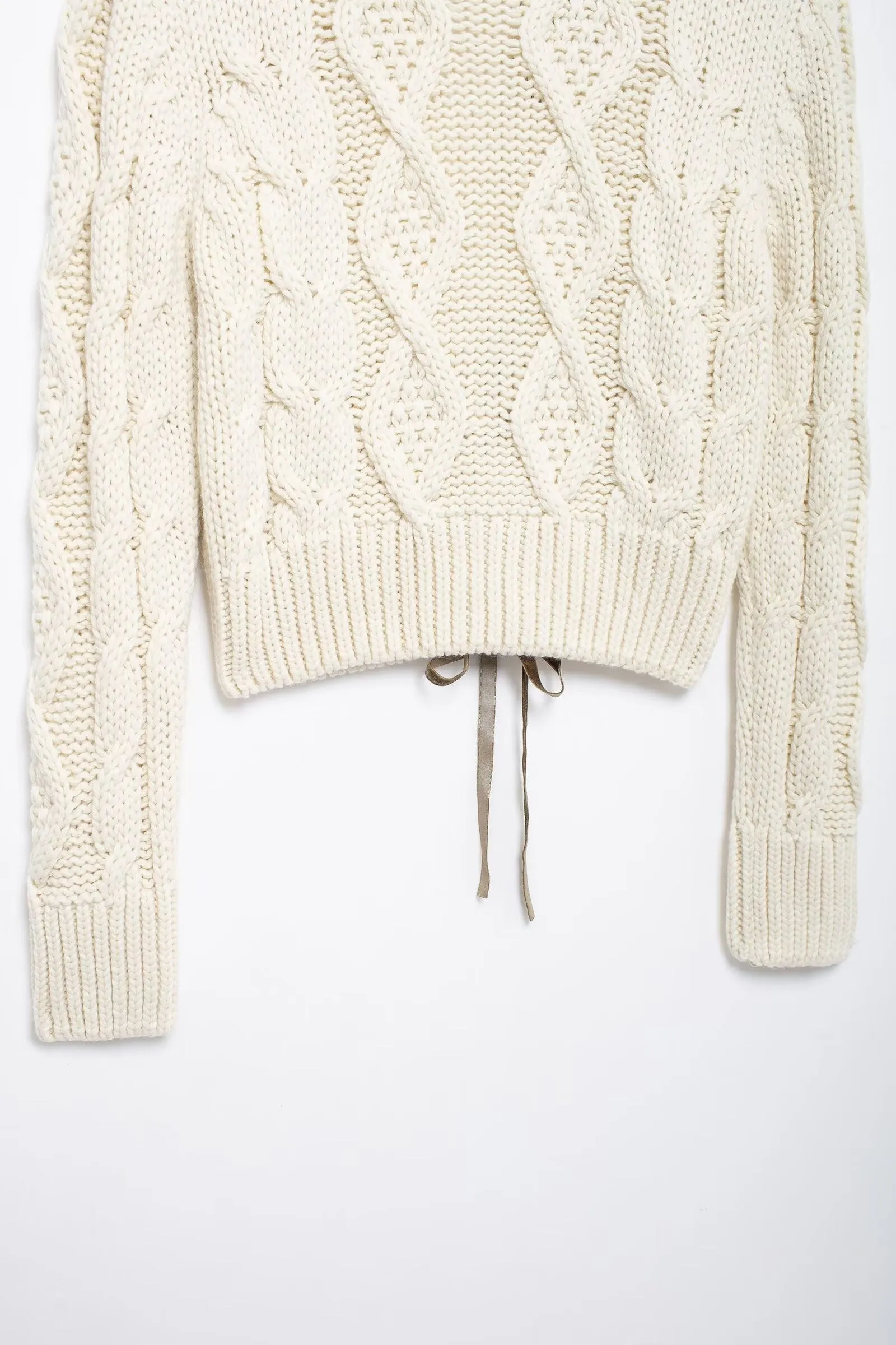 Isabella Open-Back Cable Knit Sweater