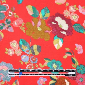 Italian 'vibrant floral' viscose crepe woven