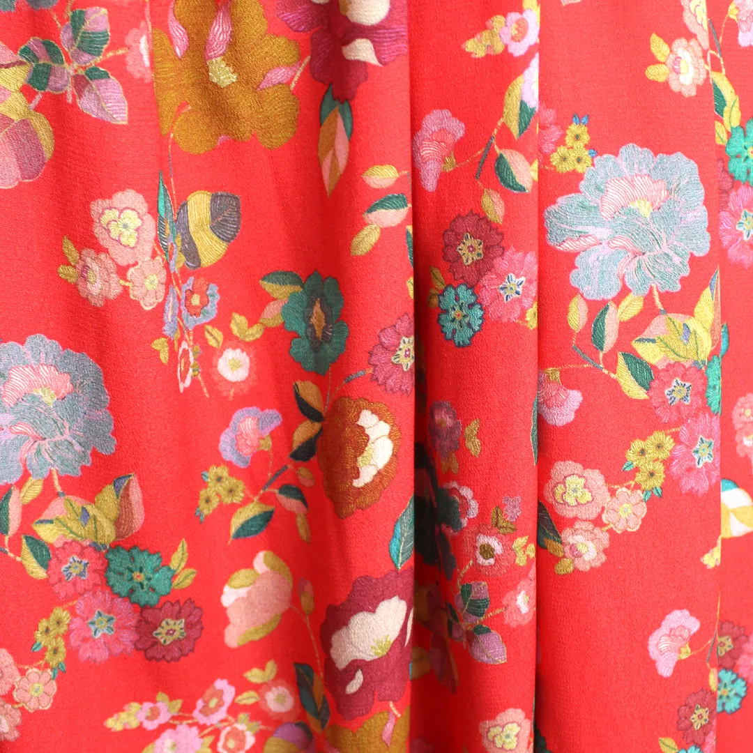 Italian 'vibrant floral' viscose crepe woven