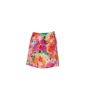 KATA SILK MINI SKIRT FLORAL